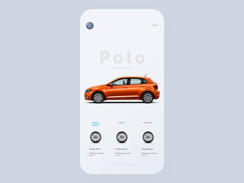Car configurator concept app car car app prototype prototype animation ui volkswagen