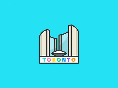 City of Toronto blue city city hall design flat illustration the six toronto vector