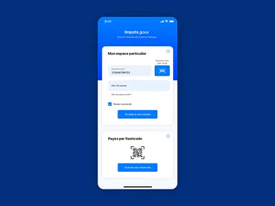 Application for French taxes app branding design flat flat design form goverment graphic design icon ios minimal mobile sign in sketch taxes ui ux vector vector art web