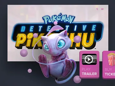 Detective Pikachu - Mew adobe photoshop adobe xd anime graphic design pokémon ui web design