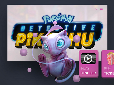 Detective Pikachu - Mew adobe photoshop adobe xd anime graphic design pokémon ui web design