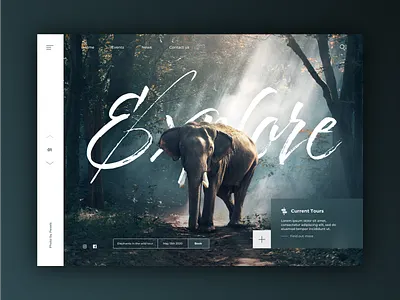 Explore landing page concept animal concept daily design explore landing outdoors prompt sketch ui