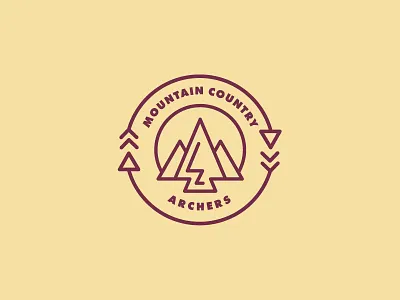 Mountain Country Archers brand branding color design identity illustration line art logo logo logos patch design simple vector