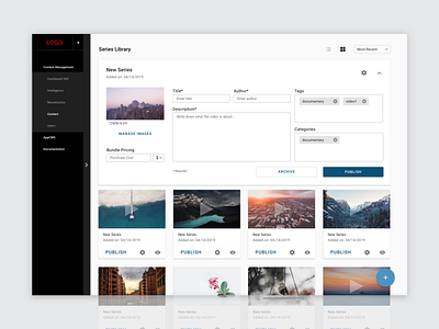 CMS Content page cms cms development design ui ux video upload web