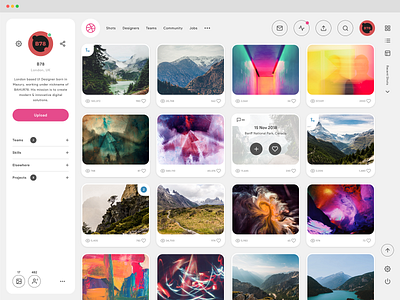 Dribbble Profile Page - Redesign Concept bahur78 concept dribbble page profile profile page re design redesign ui design unsplash ux ui design website