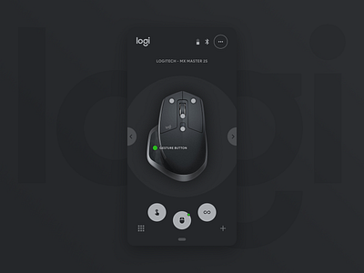 Logitech Options App For Android - Concept (Dark Mode) app app design app concept appdesign bahur78 dark app dark mode dark ui design ui flat design interface design logitech logitech app logitech software monochrome software design ui ux user center design user centered design userinterface
