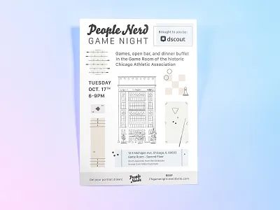 People Nerds Game Night chicago content illustration design event event branding event illustration flyer game night graphic design illustration invite print