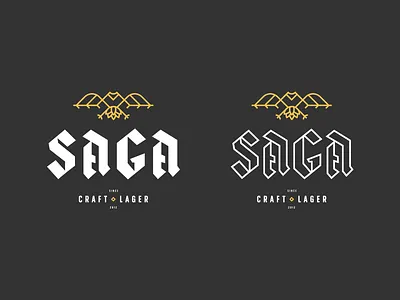 Saga beer design identity illustration logo monoline typography