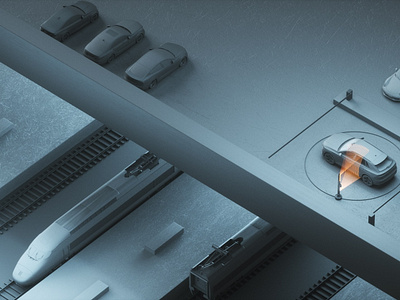 Car Scanner // Trains 3d auto automotive cars design illustration industrial landing minimal product design render train train station web website