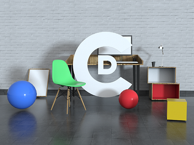 Work 3d bauhaus cinema 4d color design desktop forms model octane octane render office render