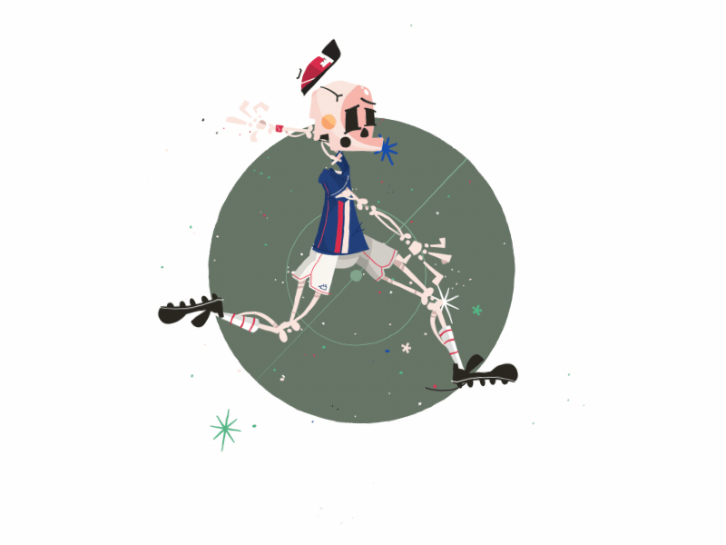 Skully Tries 2d animation character gif idiot motion skully soccer walk cycle