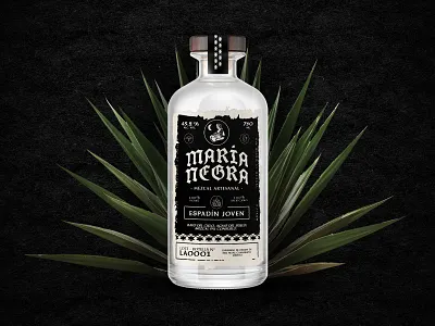 Mezcal María Negra. badges brand identity branding hand crafted icon illustration label design lockup mexico mezcal package design