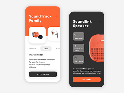 Bose Product App UI Design app design earphone earpod headphone ios iphone iphone x music product speaker ui ux