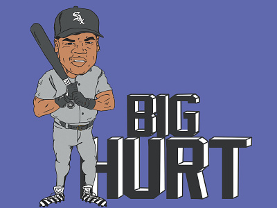 BIG HURT 90s adobe illustrator draw frank thomas illustration illustrator sketch white sox