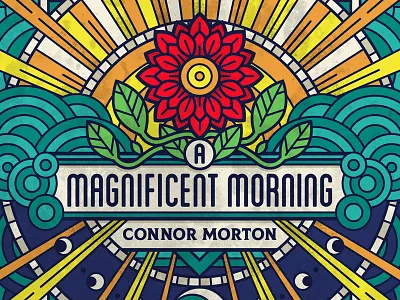 Morning Album Art album art beams day flower geometic illustration line art mono line monoline morning music musician night single art sunlight sunrise symetry vector vector art