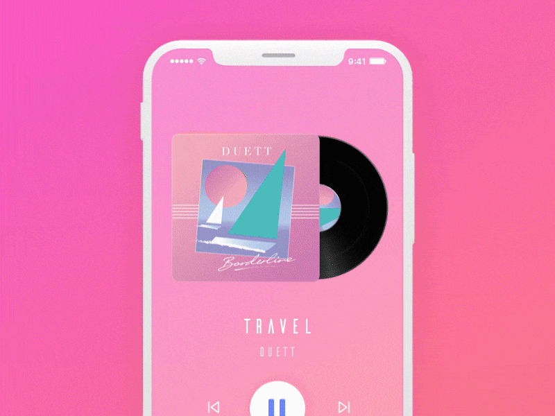 Music player animation app illustration music player ui