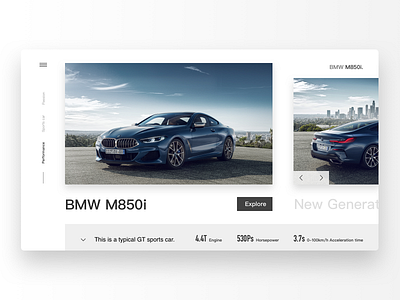 Bmw M850i 2x app ui ux web website