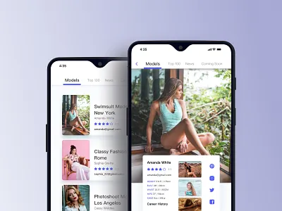 Model App design ui ux