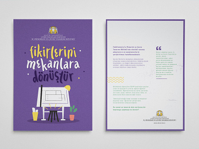 Interior Design and Environmental Design 🏡 abstract art arts brand brochure color fine flyer fun illustration interior konya poster print purple series student turkey typogaphy vector