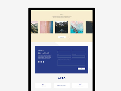 Alto Travel - Get In Touch branding clean contact design explore flat minimal navy travel typography uidesign userinterface ux webdesign website