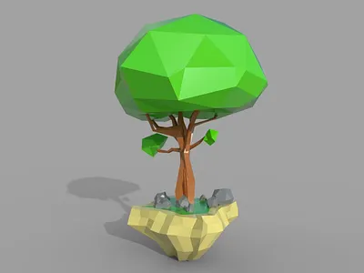 Complete Low Poly tree Modelling and Earn money Tutorial 2d art 3d art 3ds max design fantasy art illustration isomatric kids art low poly model photoshop tree of life unity3d vector
