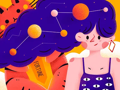 cat and girl illustration