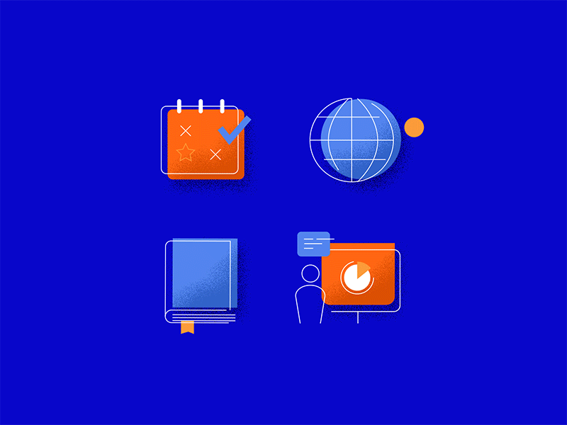 MediaRadar icons set animation branding design gif icon illustration motion ui ux vector web website