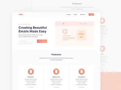 Mok Home page UI builder email email campaign mok newsletter