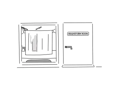 Brainstorm Room cartoon design drawing graphic design illo illustration illustrator
