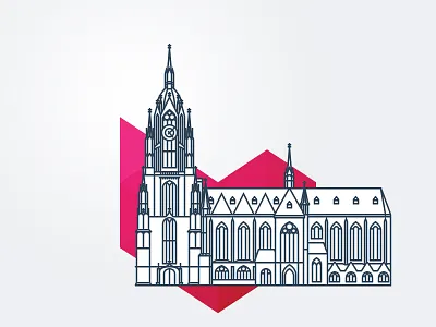 Frankfurt cathedral frankfurt frankfurter dom icon illustration landmark line art st. bartholomew
