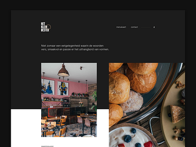 Het Klein Bestek — Restaurant landingpage animation bistro breakfast bruges design dinner front end landing page lunch photography restaurant ui ui designs ux