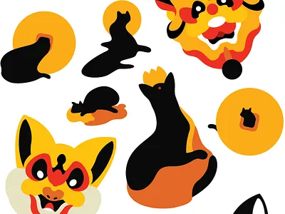 Meow sticker cab cat illustration sticker