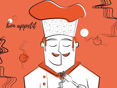chef chef chef hat eat spaghetti