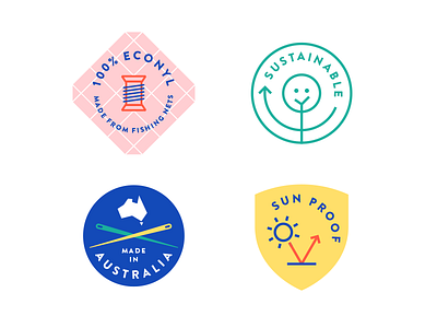 Salty Badges active australia badge beach icons kids outdoors sand sea sun swim swimwear vector