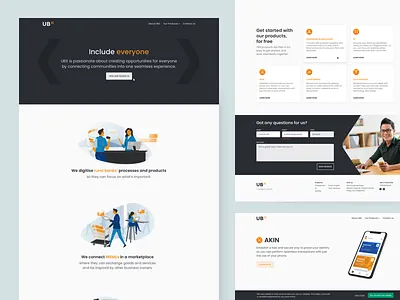 UBX Landing Website landing website ui designs website