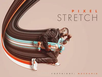 Pixel Stretch banner color follow follower graphic graphic art hero illustrator invite like mushahid mussu new photoshop pixel pixel stretch stretch vector