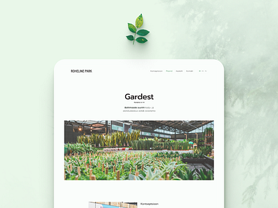 Roheline Park animation blog earth green landing office park plants realestate ux ux ui web