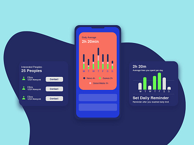 Daily Task Manager App app blu blue calendar dailyui design grey illustration interface mobile orange ui vector work desk