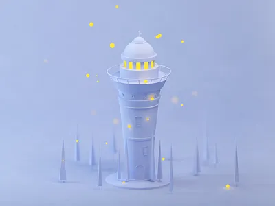 Lighthouse 3d cinema 4d clean illustration lighthouse ui ux