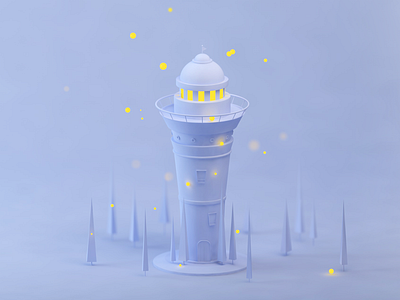 Lighthouse 3d cinema 4d clean illustration lighthouse ui ux