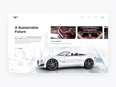 'Future' page. BENTLEY. 100 EXTRAORDINARY YEARS bentley car car auto design dribbble figma photoshop sport car typography ui uidesign uidesigner uitrends user experience design user interface ux web webdesign веб дизайн дизайн