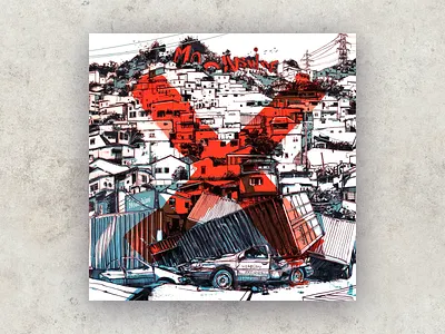 Cover for Moonshine Recordings 10 Years artwork design drawing handmade illustration quality typography