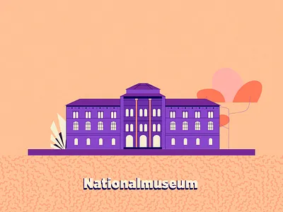Stockholm Nationalmuseum architecture building design icon illustration landmark museum stockholm sweden vector