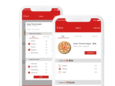 Design Considerations for customising your pizza design illustration ui