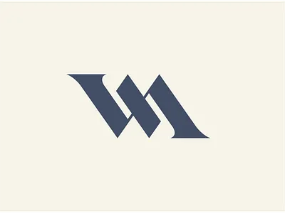 WM Logo Idea blue brand branding design grey identity logo m mono line monogram subtle type typography w wm