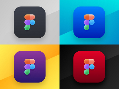 4 Color Variations for Figma App Icon 3d android app design app design app icon design appicon appicons bold branding emblem figma figmadesign glossy gradient illustration ios ios app icon iosapp logo logo 3d ui design
