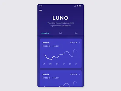 Crypto Wallet Redesign app card design interface luno mobile purple type ui ux wallet web