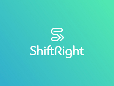 ShiftRight Logo agency card consulting firm gradient logo design logomark modern monogram vibrant