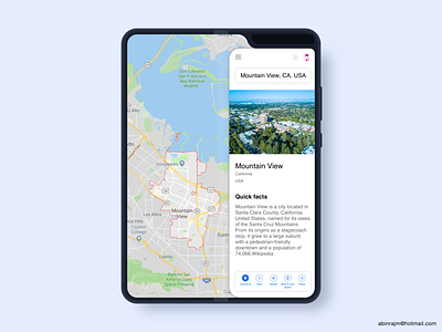 Google Map in Samsung Galaxy Fold google design google map samsung galaxy fold ux