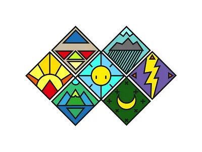 Deco art cartoon character deco design drawing flat illustration pattern vector